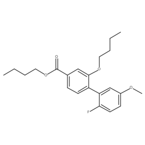 Butyl 2-(butyloxy)-2'-fluoro-5'-(methyloxy)-1,1'-biphenyl-4-carboxylate结构式