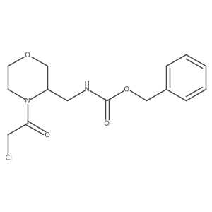 Carbamic acid, N-[[4-(2-chloroacetyl)-3-morpholinyl]methyl]-, phenylmethyl ester Structure