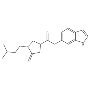 N-(1H-indol-6-yl)-1-(3-methylbutyl)-5-oxopyrrolidine-3-carboxamide Structure