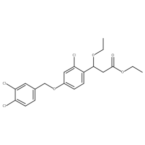 Ethyl 3-[2-chloro-4-[(3,4-dichlorophenyl)methoxy]phenyl]-3-ethoxypropanoate结构式