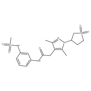 2-(1-(1,1-dioxidotetrahydrothiophen-3-yl)-3,5-dimethyl-1H-pyrazol-4-yl)-N-(3-(methylsulfonamido)phenyl)acetamide Structure