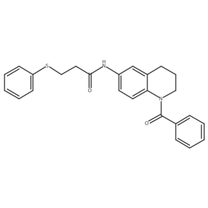 N-(1-benzoyl-1,2,3,4-tetrahydroquinolin-6-yl)-3-(phenylthio)propanamide结构式