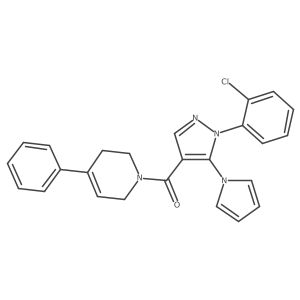 (1-(2-chlorophenyl)-5-(1H-pyrrol-1-yl)-1H-pyrazol-4-yl)(4-phenyl-5,6-dihydropyridin-1(2H)-yl)methanone结构式