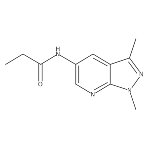CCC(=O)Nc1cnc2c(c1)c(C)nn2C结构式