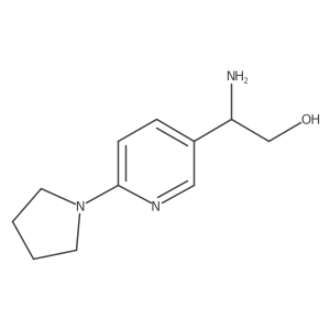 (2R)-2-amino-2-[6-(pyrrolidin-1-yl)pyridin-3-yl]ethan-1-ol结构式