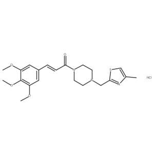 (E)-1-(4-((4-methylthiazol-2-yl)methyl)piperazin-1-yl)-3-(3,4,5-trimethoxyphenyl)prop-2-en-1-one hydrochloride Structure