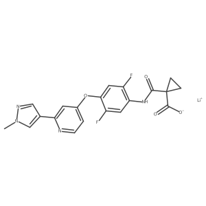 lithium 1-((2,5-difluoro-4-(2-(1-methyl-1H-pyrazol-4-yl)pyridin-4-yloxy)phenyl)carbamoyl)cyclopropanecarboxylate结构式