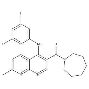 3-(azepane-1-carbonyl)-N-(3,5-difluorophenyl)-7-methyl-1,8-naphthyridin-4-amine Structure