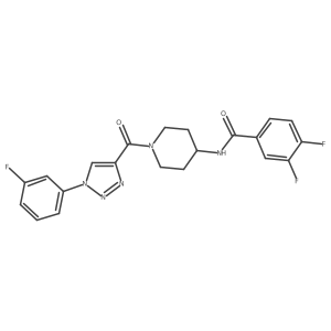 3,4-difluoro-N-(1-(1-(3-fluorophenyl)-1H-1,2,3-triazole-4-carbonyl)piperidin-4-yl)benzamide Structure