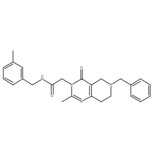 2-(6-benzyl-2-methyl-4-oxo-5,6,7,8-tetrahydropyrido[4,3-d]pyrimidin-3(4H)-yl)-N-(3-methylbenzyl)acetamide结构式