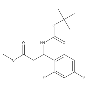 Methyl 3-((tert-butoxycarbonyl)amino)-3-(2,4-difluorophenyl)propanoate结构式