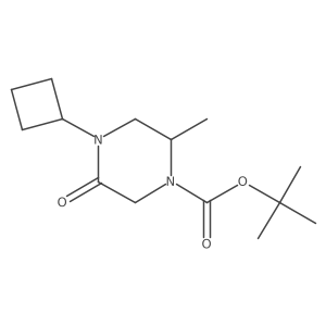 Tert-butyl 4-cyclobutyl-2-methyl-5-oxopiperazine-1-carboxylate结构式