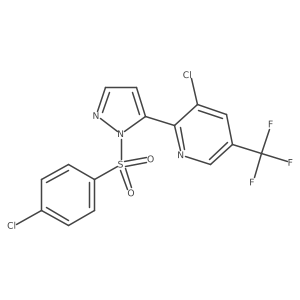 3-Chloro-2-[2-(4-chloro-benzenesulfonyl)-2H-pyrazol-3-yl]-5-trifluoromethyl-pyridine Structure