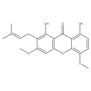 1,8-Dihydroxy-3,5-dimethoxy-2-prenylxanthone结构式