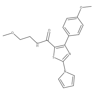 N-(2-methoxyethyl)-4-(4-methoxyphenyl)-2-(1H-pyrrol-1-yl)-1,3-thiazole-5-carboxamide结构式