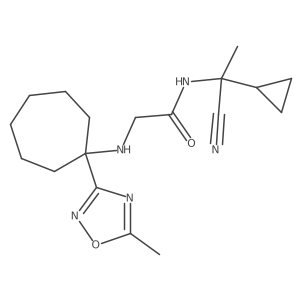 N-(1-cyano-1-cyclopropylethyl)-2-{[1-(5-methyl-1,2,4-oxadiazol-3-yl)cycloheptyl]amino}acetamide结构式