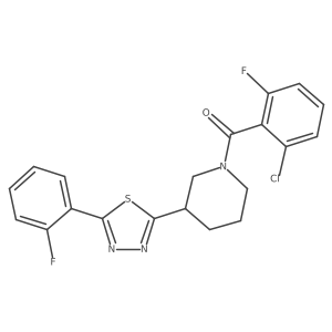 (2-Chloro-6-fluorophenyl)(3-(5-(2-fluorophenyl)-1,3,4-thiadiazol-2-yl)piperidin-1-yl)methanone Structure