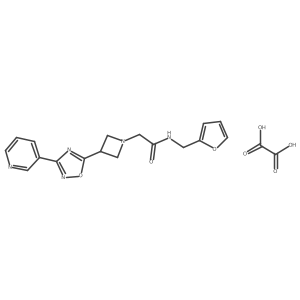 N-(furan-2-ylmethyl)-2-(3-(3-(pyridin-3-yl)-1,2,4-oxadiazol-5-yl)azetidin-1-yl)acetamide oxalate结构式