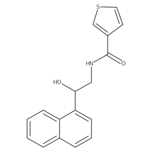 N-(2-hydroxy-2-(naphthalen-1-yl)ethyl)thiophene-3-carboxamide结构式