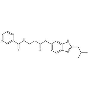 N-(3-{[2-(2-methylpropyl)-1H-benzimidazol-6-yl]amino}-3-oxopropyl)pyrazine-2-carboxamide结构式