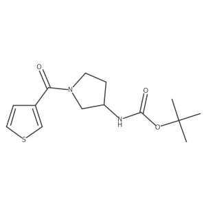 (S)-tert-butyl (1-(thiophene-3-carbonyl)pyrrolidin-3-yl)carbamate结构式