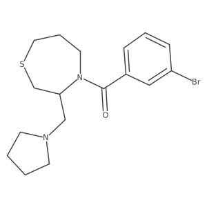 (3-Bromophenyl)(3-(pyrrolidin-1-ylmethyl)-1,4-thiazepan-4-yl)methanone结构式