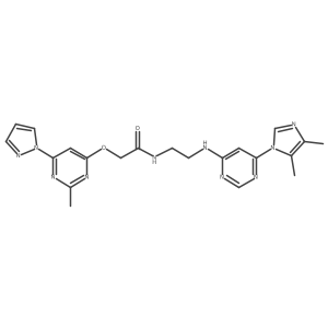 N-(2-((6-(4,5-dimethyl-1H-imidazol-1-yl)pyrimidin-4-yl)amino)ethyl)-2-((2-methyl-6-(1H-pyrazol-1-yl)pyrimidin-4-yl)oxy)acetamide Structure