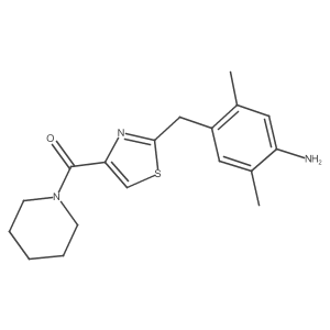 [2-[(4-Amino-2,5-dimethylphenyl)methyl]-4-thiazolyl]-1-piperidinylmethanone Structure