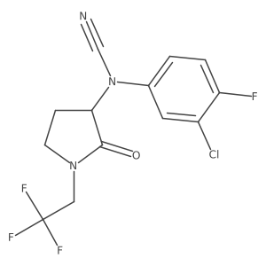 [(3-Chloro-4-fluorophenyl)[2-oxo-1-(2,2,2-trifluoroethyl)pyrrolidin-3-yl]amino]formonitrile Structure