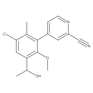 4-[3-Chloro-5-(1-hydroxyethyl)-6-methoxy-2-methylphenyl]pyridine-2-carbonitrile结构式