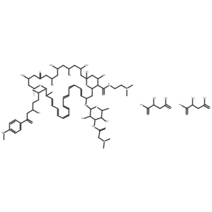 2-aminobutanedioic acid;33-[4-[[2-(dimethylamino)acetyl]amino]-3,5-dihydroxy-6-methyloxan-2-yl]oxy-N-[2-(dimethylamino)ethyl]-1,3,5,7,9,13,37-heptahydroxy-17-[5-hydroxy-7-[4-(methylamino)phenyl]-7-oxoheptan-2-yl]-18-methyl-11,15-dioxo-16,39-dioxabicyclo[33.3.1]nonatriaconta-19,21,23,25,27,29,31-heptaene-36-carboxamide结构式