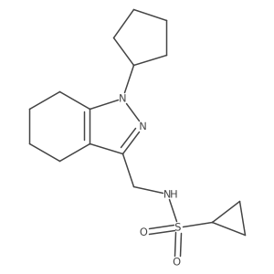 N-((1-cyclopentyl-4,5,6,7-tetrahydro-1H-indazol-3-yl)methyl)cyclopropanesulfonamide结构式