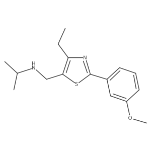 N-((4-ethyl-2-(3-methoxyphenyl)thiazol-5-yl)methyl)propan-2-amine结构式