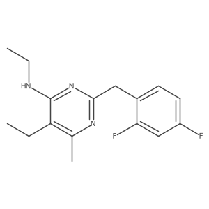 4-Pyrimidinamine, 2-[(2,4-difluorophenyl)methyl]-N,5-diethyl-6-methyl-结构式