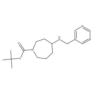 Tert-butyl4-[(pyrimidin-5-ylmethyl)amino]azepane-1-carboxylate结构式