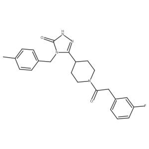5-{1-[(3-fluorophenyl)acetyl]piperidin-4-yl}-4-(4-methylbenzyl)-2,4-dihydro-3H-1,2,4-triazol-3-one结构式