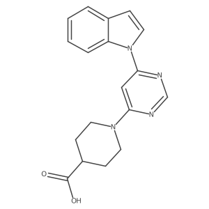 1-(6-(1H-indol-1-yl)pyrimidin-4-yl)piperidine-4-carboxylic acid结构式