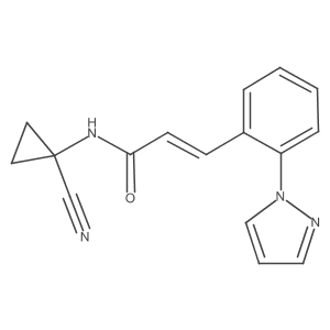 (E)-N-(1-Cyanocyclopropyl)-3-(2-pyrazol-1-ylphenyl)prop-2-enamide Structure