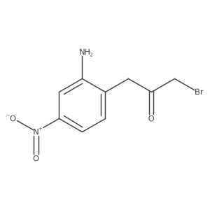 Nc1cc([N+](=O)[O-])ccc1CC(=O)CBr结构式