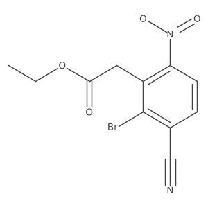 Ethyl 2-bromo-3-cyano-6-nitrophenylacetate结构式
