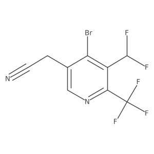 2-(4-Bromo-5-(difluoromethyl)-6-(trifluoromethyl)pyridin-3-yl)acetonitrile Structure