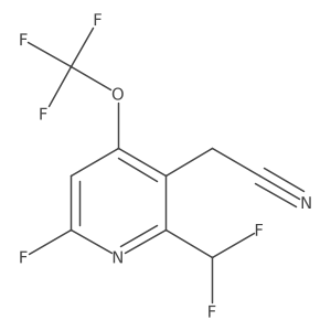 2-(Difluoromethyl)-6-fluoro-4-(trifluoromethoxy)pyridine-3-acetonitrile Structure