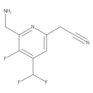 2-(Aminomethyl)-4-(difluoromethyl)-3-fluoropyridine-6-acetonitrile Structure