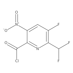 2-(Difluoromethyl)-3-fluoro-5-nitropyridine-6-carbonyl chloride Structure