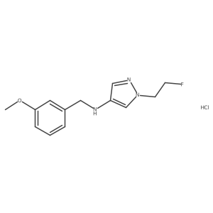 1-(2-fluoroethyl)-N-[(3-methoxyphenyl)methyl]pyrazol-4-amine;hydrochloride Structure