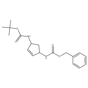 Benzyl tert-butyl cyclopent-4-ene-1,3-diyldicarbamate Structure