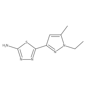 5-(1-ethyl-5-methyl-1H-pyrazol-3-yl)-1,3,4-thiadiazol-2-amine Structure
