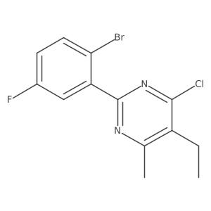 2-(2-Bromo-5-fluorophenyl)-4-chloro-5-ethyl-6-methylpyrimidine结构式