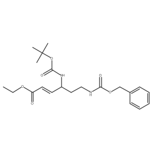 Ethyl (2E,4R)-4-[[(1,1-dimethylethoxy)carbonyl]amino]-6-[[(phenylmethoxy)carbonyl]amino]-2-hexenoate结构式