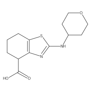 4-Benzothiazolecarboxylic acid, 4,5,6,7-tetrahydro-2-[(tetrahydro-2H-pyran-4-yl)amino]- Structure